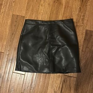 Black Faux Leather Skirt